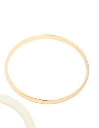 Gold Smooth & Neutral Acrylic Bangles 2-Pack - link has visual effect only