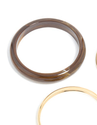Gold & Brown Acrylic Bangles 3-Pack - link has visual effect only
