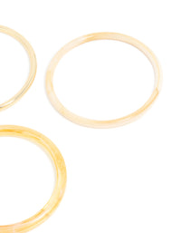 Gold Neutral & Yellow Acrylic Thin Bangles 3-Pack - link has visual effect only