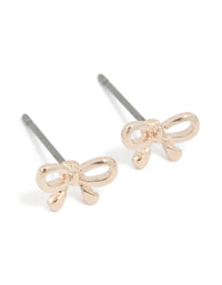 Rose Gold Petite Bow Stud Earrings - link has visual effect only