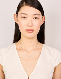 Rose Gold Plated Cubic Zirconia Dainty Floral Cupchain Necklace - link has visual effect only