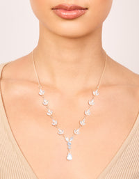 Rose Gold Plated Cubic Zirconia Marquise Vine Y-Necklace - link has visual effect only