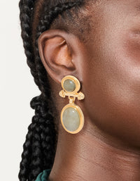 Gold Plated Vintage Semi Precious Stone Drop Earrings - link has visual effect only