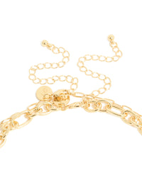 Gold Plated Diamante Rectangle Chain Layered Necklace - link has visual effect only