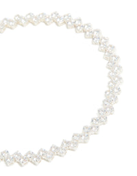 Silver Plated Cubic Zirconia Zig Zag Tennis Bracelet - link has visual effect only