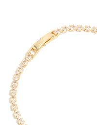 Gold Plated Cubic Zirconia Dainty Oval Tennis Bracelet - link has visual effect only
