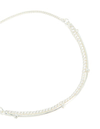Silver Plated Cubic Zirconia Double Layered Toggle Bracelet - link has visual effect only