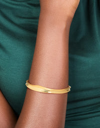 Gold Plated Thin Line Wrist Cuff - link has visual effect only