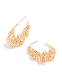 Gold Geometric Wire Hoop Earrings - link has visual effect only