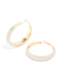 Gold Silver Glitter Hoop Earrings - link has visual effect only
