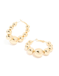 Gold Ball Bubble Hoop Earrings - link has visual effect only
