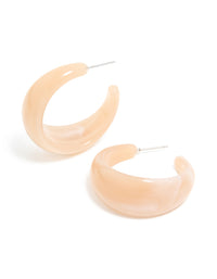 Neutral Marbled Acrylic Hoop Earrings - link has visual effect only