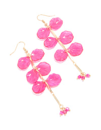Gold Pink Acrylic Petals Drop Earrings - link has visual effect only