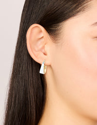 Mixed Metal Plated Small Graduated Flat Hoop Earrings - link has visual effect only