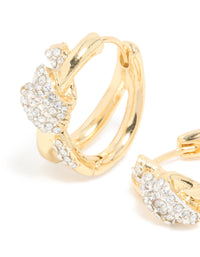 Mixed Metal Plated Diamante Medium Knot Hoop Earrings - link has visual effect only