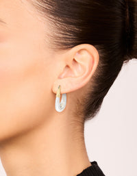Mixed Metal Plated Graduated Oval Huggie Earrings - link has visual effect only