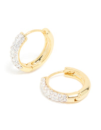 Mixed Metal Plated Classic Diamante Hoop Earrings - link has visual effect only