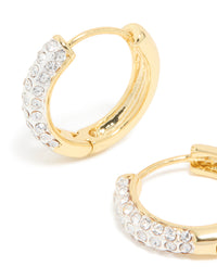 Mixed Metal Plated Classic Diamante Hoop Earrings - link has visual effect only