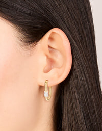 Mixed Metal Plated Carabiner Huggie Earrings - link has visual effect only