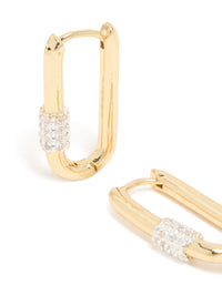 Mixed Metal Plated Carabiner Huggie Earrings - link has visual effect only