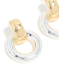 Mixed Metal Plated Small Classic Doorknocker Earrings - link has visual effect only