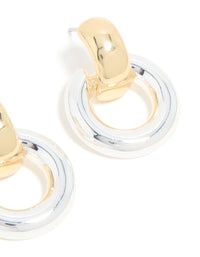 Mixed Metal Plated Small Classic Doorknocker Earrings - link has visual effect only