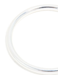 Silver Smooth Thick Bangle - link has visual effect only