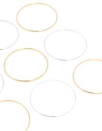 Mixed Metal Plated Thin Bangles 12-Pack - link has visual effect only
