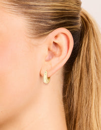 Gold Plated Teardrop Huggie Earrings - link has visual effect only