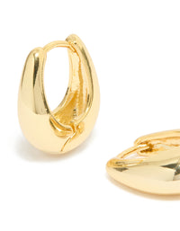 Gold Plated Teardrop Huggie Earrings - link has visual effect only