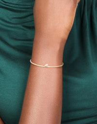 Gold Plated Cubic Zirconia Teardrop Toggle Bangle Bracelet - link has visual effect only