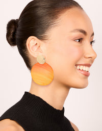 Gold Orange Shell Hammered Drop Earrings - link has visual effect only
