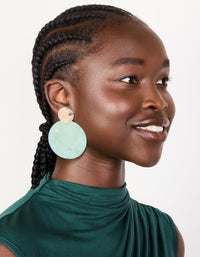 Gold Blue Shell Hammered Drop Earrings - link has visual effect only