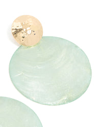 Gold Blue Shell Hammered Drop Earrings - link has visual effect only