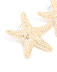 Gold Hammered Starfish Stud Earrings - link has visual effect only