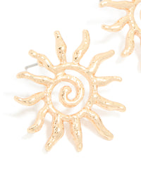 Gold Swirl Sun Stud Earrings - link has visual effect only