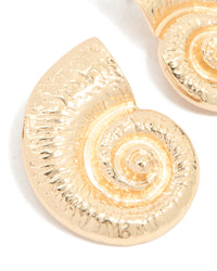 Gold Classic Spiral Shell Earrings - link has visual effect only
