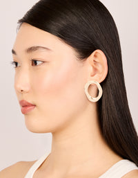 Gold Organic Open Circle Stud Earrings - link has visual effect only
