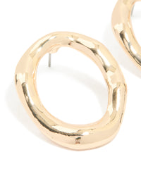 Gold Organic Open Circle Stud Earrings - link has visual effect only