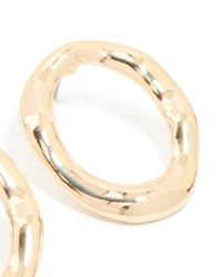 Gold Organic Open Circle Stud Earrings - link has visual effect only