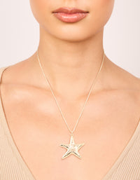 Gold Swirl Starfish Box Chain Necklace - link has visual effect only