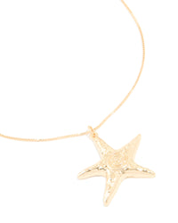 Gold Swirl Starfish Box Chain Necklace - link has visual effect only