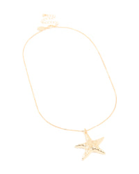 Gold Swirl Starfish Box Chain Necklace - link has visual effect only