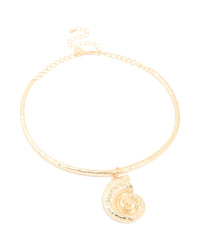 Gold Spiral Shell Torque Necklace - link has visual effect only