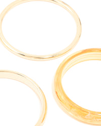 Orange Acrylic & Gold Bangles 4-Pack - link has visual effect only