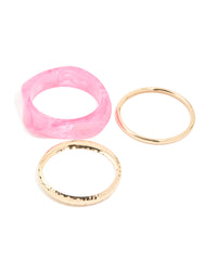 Gold & Pink Acrylic Bangles 3-Pack - link has visual effect only
