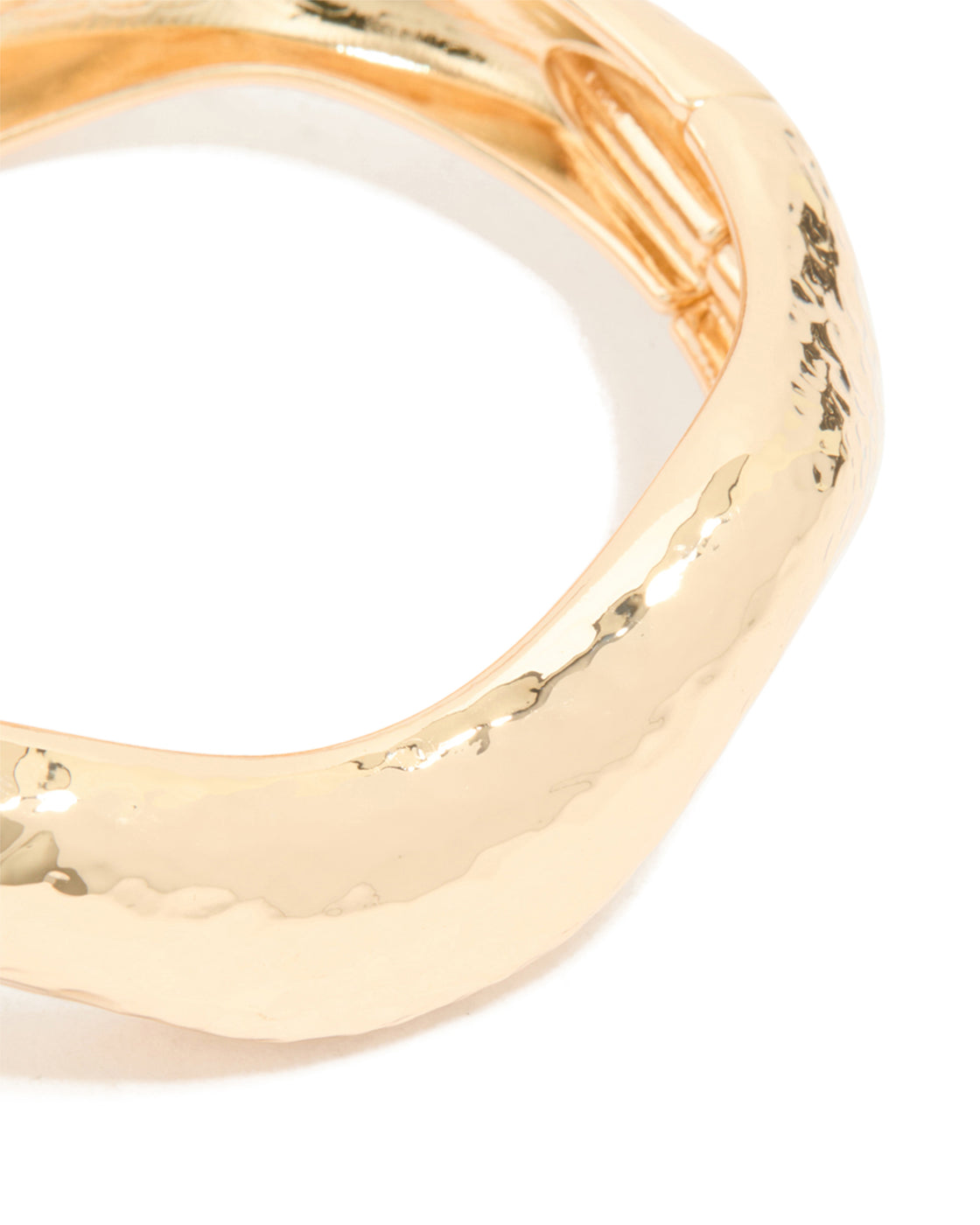 Gold Hammered Wiggle Bangle