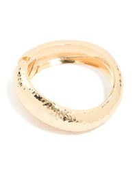 Gold Thick Hammered Wavy Bangle - link has visual effect only