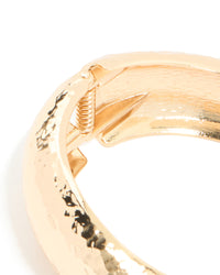 Gold Thick Hammered Wavy Bangle - link has visual effect only