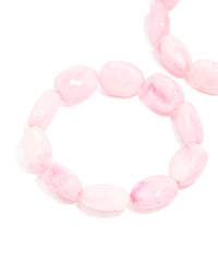 Pink Oval Beaded Stretch Bracelets 2-Pack - link has visual effect only